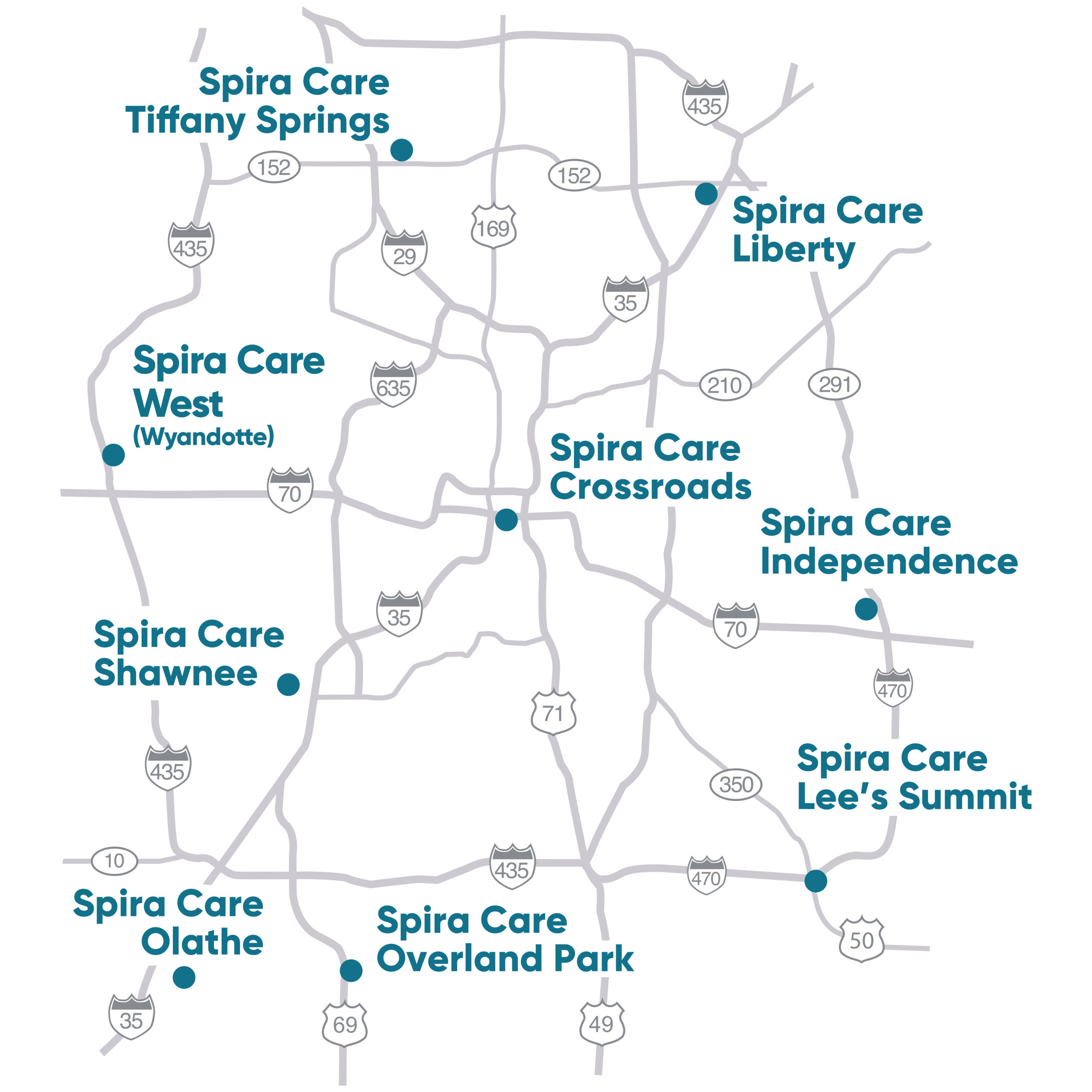Spira Care Locations Map